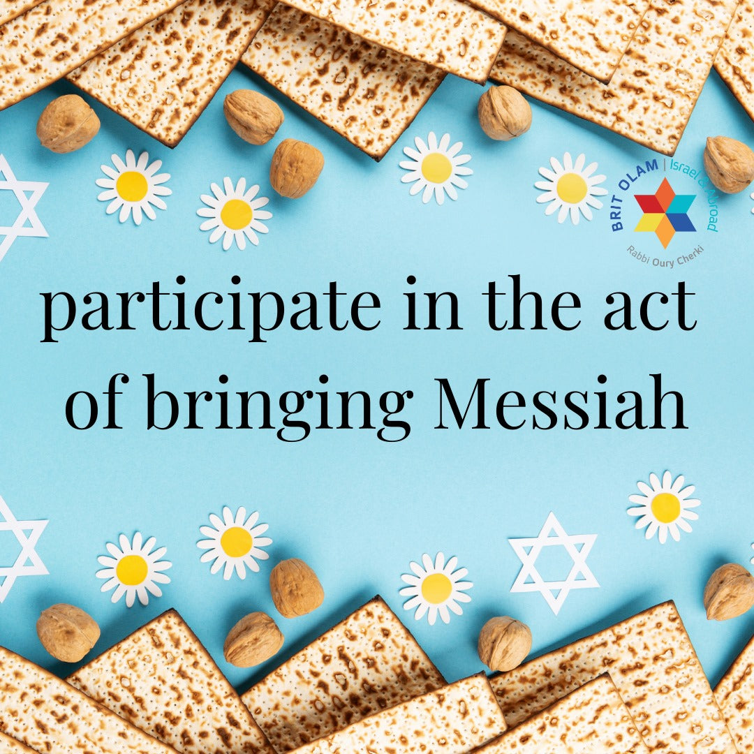To be a partner and participate in the act of bringing Messiah into the world [Bha'alotkha]