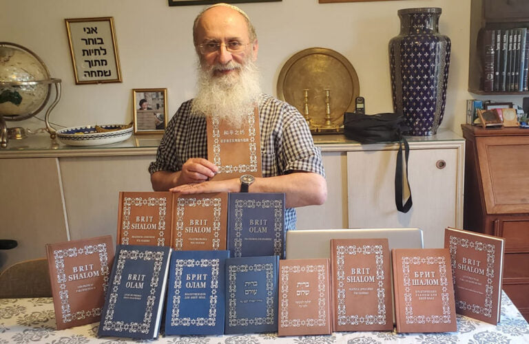 Rav Ouri Cherki with his books for Noahides